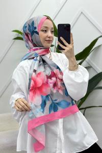 BAHAR ÇİÇEKLERİ DESENLİ PAMUK ŞAL
