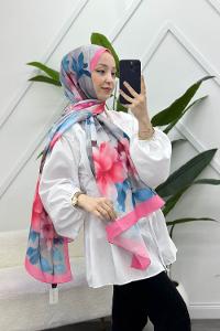 BAHAR ÇİÇEKLERİ DESENLİ PAMUK ŞAL