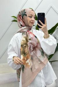BAHAR ÇİÇEKLERİ DESENLİ PAMUK ŞAL
