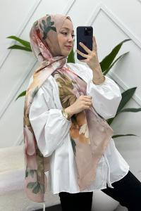 BAHAR ÇİÇEKLERİ DESENLİ PAMUK ŞAL