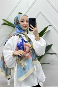 BAHAR ÇİÇEKLERİ DESENLİ PAMUK ŞAL