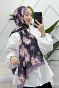 ZAMBAK ÇİÇEKLİ PAMUK ŞAL SERİSİ