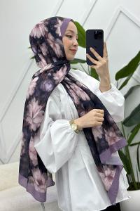 ZAMBAK ÇİÇEKLİ PAMUK ŞAL SERİSİ