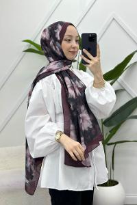 ZAMBAK ÇİÇEKLİ PAMUK ŞAL SERİSİ