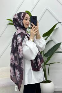 ZAMBAK ÇİÇEKLİ PAMUK ŞAL SERİSİ