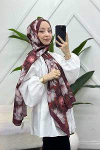 ZAMBAK ÇİÇEKLİ PAMUK ŞAL SERİSİ