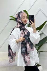 ZAMBAK ÇİÇEKLİ PAMUK ŞAL SERİSİ