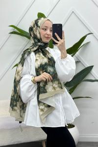 ZAMBAK ÇİÇEKLİ PAMUK ŞAL SERİSİ