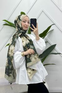 ZAMBAK ÇİÇEKLİ PAMUK ŞAL SERİSİ