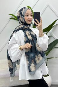 ZAMBAK ÇİÇEKLİ PAMUK ŞAL SERİSİ