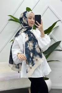 ZAMBAK ÇİÇEKLİ PAMUK ŞAL SERİSİ