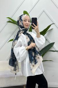 ZAMBAK ÇİÇEKLİ PAMUK ŞAL SERİSİ