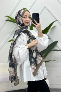 ZAMBAK ÇİÇEKLİ PAMUK ŞAL SERİSİ