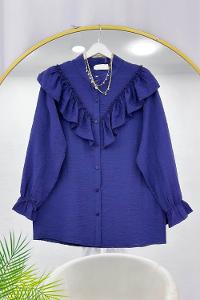 DÜĞME DETAYLI FIRFIRLI GÖMLEK