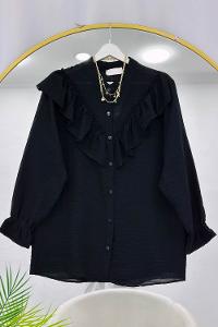 DÜĞME DETAYLI FIRFIRLI GÖMLEK