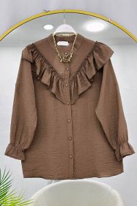 DÜĞME DETAYLI FIRFIRLI GÖMLEK