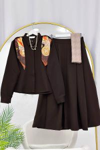 OMUZU FULAR DETAYLI ETEKLİ TAKIM