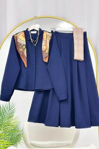 OMUZU FULAR DETAYLI ETEKLİ TAKIM