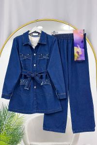 CEBİ BONCUK DETAYLI KADIN KOT TAKIM