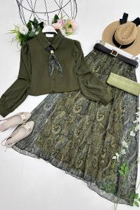 MAYA  FULARLI GÖMLEK ETEK TAKIM