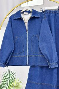 YANLARI CEPLİ ETEKLİ KOT TAKIM