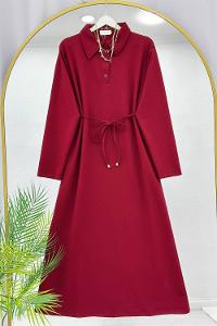 YARIM DÜĞMELİ BOYDAN ELBİSE