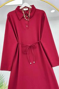 YARIM DÜĞMELİ BOYDAN ELBİSE