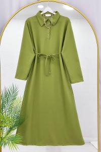 YARIM DÜĞMELİ BOYDAN ELBİSE