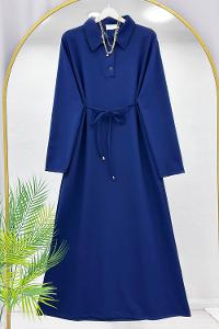 YARIM DÜĞMELİ BOYDAN ELBİSE