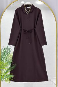 YARIM DÜĞMELİ BOYDAN ELBİSE