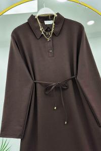 YARIM DÜĞMELİ BOYDAN ELBİSE