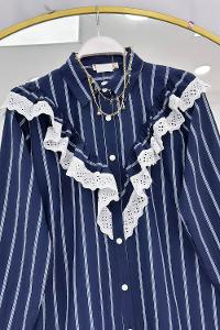 DÜĞME DETAYLI FIRFIRLI GÖMLEK