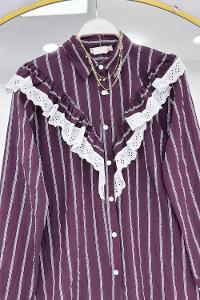 DÜĞME DETAYLI FIRFIRLI GÖMLEK