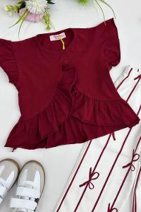 PANTOLONU FİYONK DETAYLI KIZ ÇOCUK TAKIMI