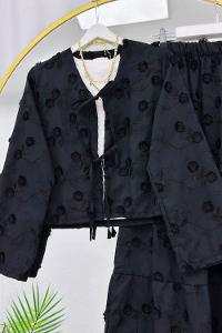 ÇİÇEK NAKIŞLI KİMONO ETEK TAKIM