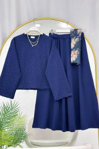 IŞILTILI PENYE ETEKLİ KADIN TAKIM