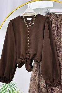 SIRA DÜĞMELİ GÖMLEK ETEKLİ TAKIM