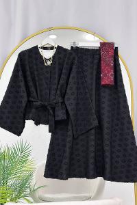 TEK DÜĞMELİ SATEN ETEKLİ TAKIM