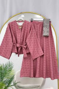 TEK DÜĞMELİ SATEN ETEKLİ TAKIM