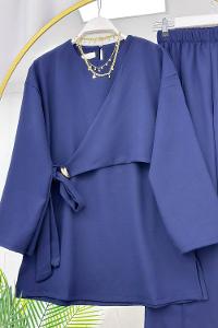 YANDAN TOKALI KREP PANTOLONLU TAKIM