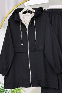 YAKASI ZİNCİR DETAYLI KRINKIL KADIN TAKIM