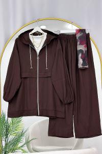 YAKASI ZİNCİR DETAYLI KRINKIL KADIN TAKIM