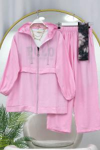 YAKASI ZİNCİR DETAYLI KRINKIL KADIN TAKIM