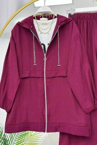 YAKASI ZİNCİR DETAYLI KRINKIL KADIN TAKIM