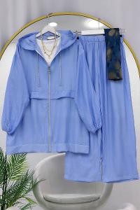 YAKASI ZİNCİR DETAYLI KRINKIL KADIN TAKIM