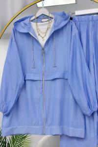 YAKASI ZİNCİR DETAYLI KRINKIL KADIN TAKIM