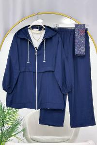 YAKASI ZİNCİR DETAYLI KRINKIL KADIN TAKIM