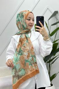 ÇARKIFELEK ÇİÇEĞİ DESENLİ BAMBU KRAŞ ŞAL