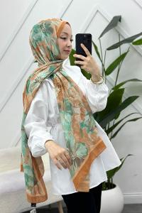 ÇARKIFELEK ÇİÇEĞİ DESENLİ BAMBU KRAŞ ŞAL