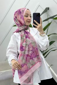 ÇARKIFELEK ÇİÇEĞİ DESENLİ BAMBU KRAŞ ŞAL